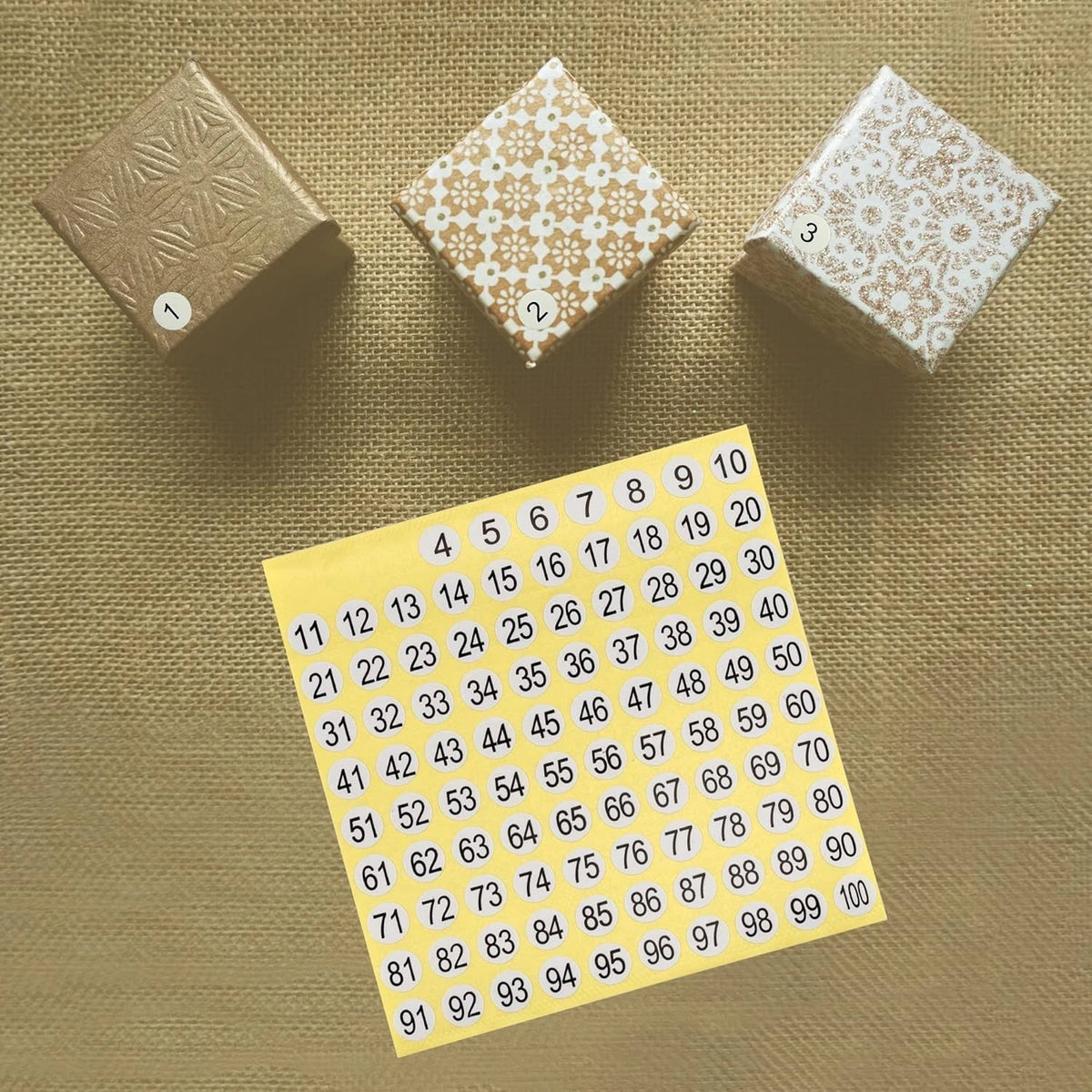 Set of 15 Round Number Stickers for Various Uses (1-500 Number Stickers)