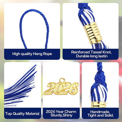 Tassels for Graduation Cap Blue and White (2026)