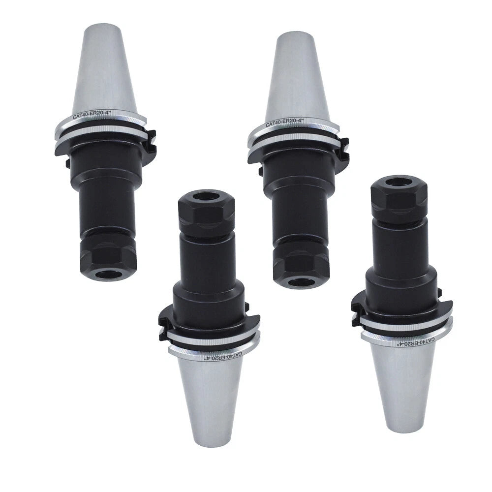 Set of 4 CAT40-ER20 Collet Chucks Tool Holder 4" Gage Length