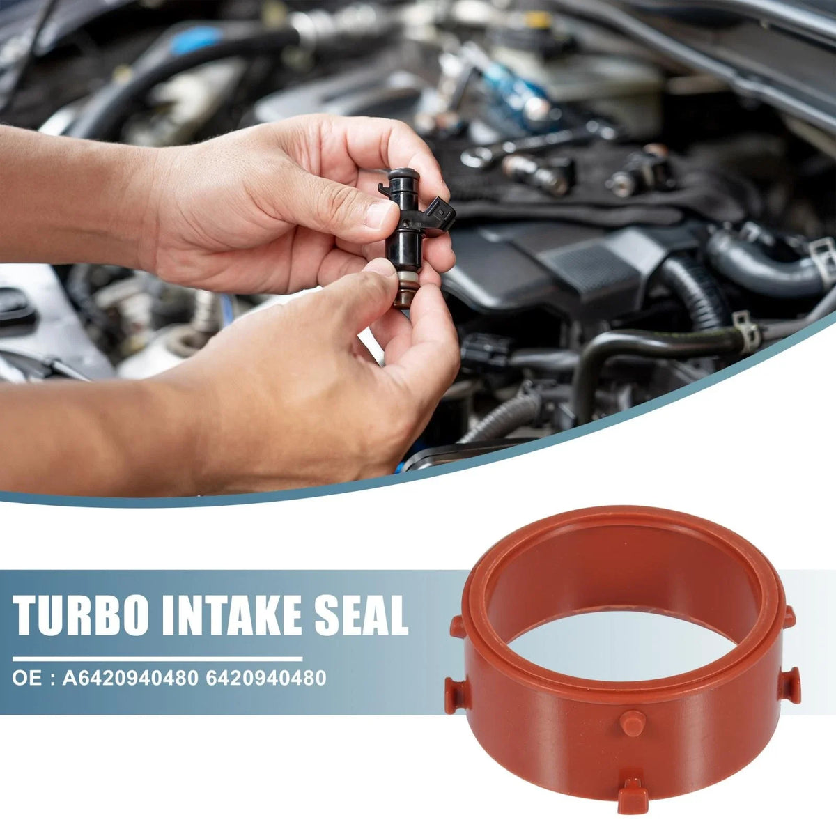 Red Turbo Intake Seal Rubber A6420940480 for Mercedes-Benz R320 (2007–2008)