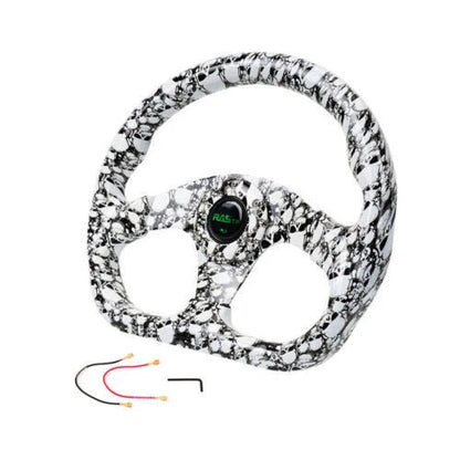 14" D Shape Flat Drift Racing Steering Wheel for Universal Fit (6 Holes)