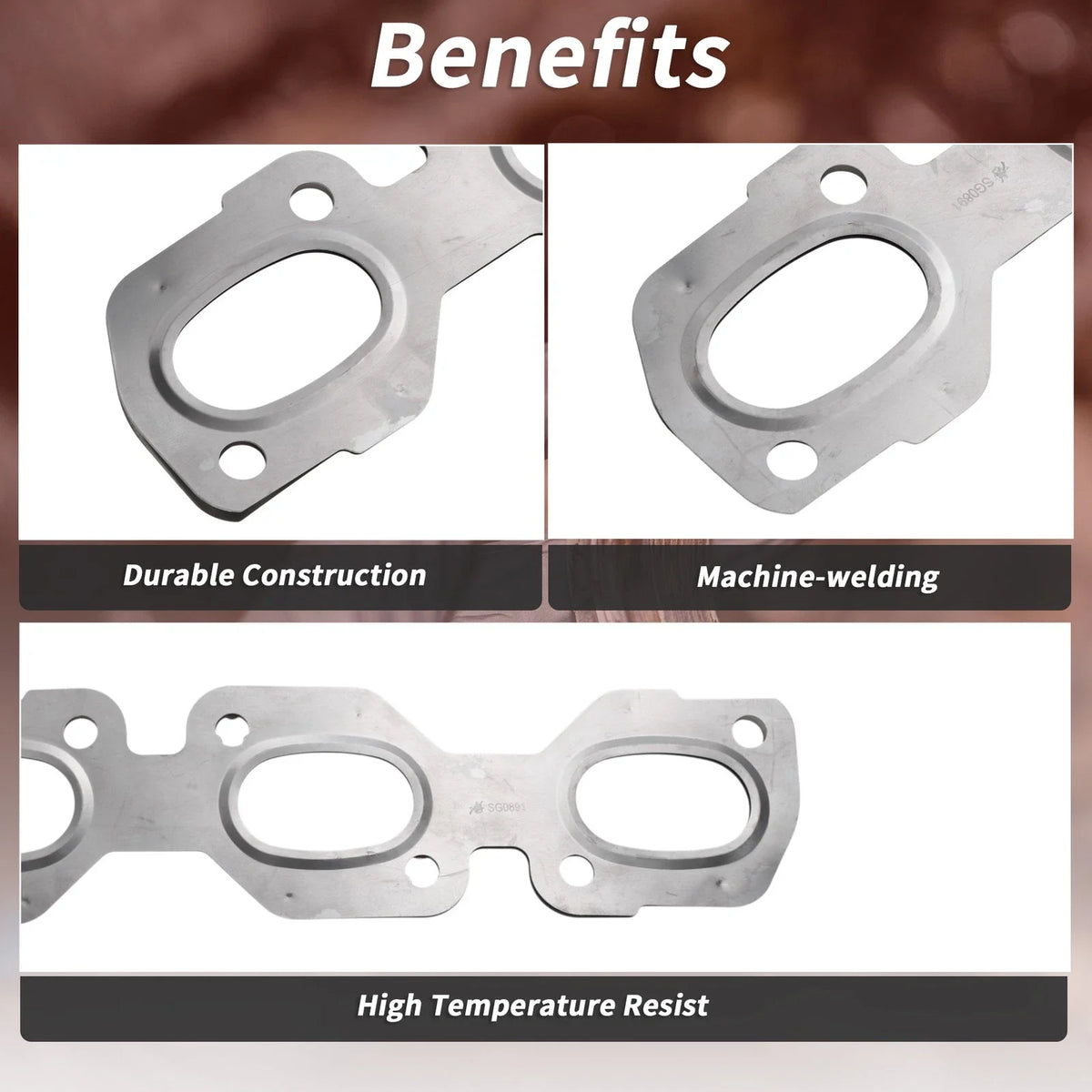 2X Exhaust Manifold Header Gasket for Ford Fusion (2006–2012) No.XW4E9448AC