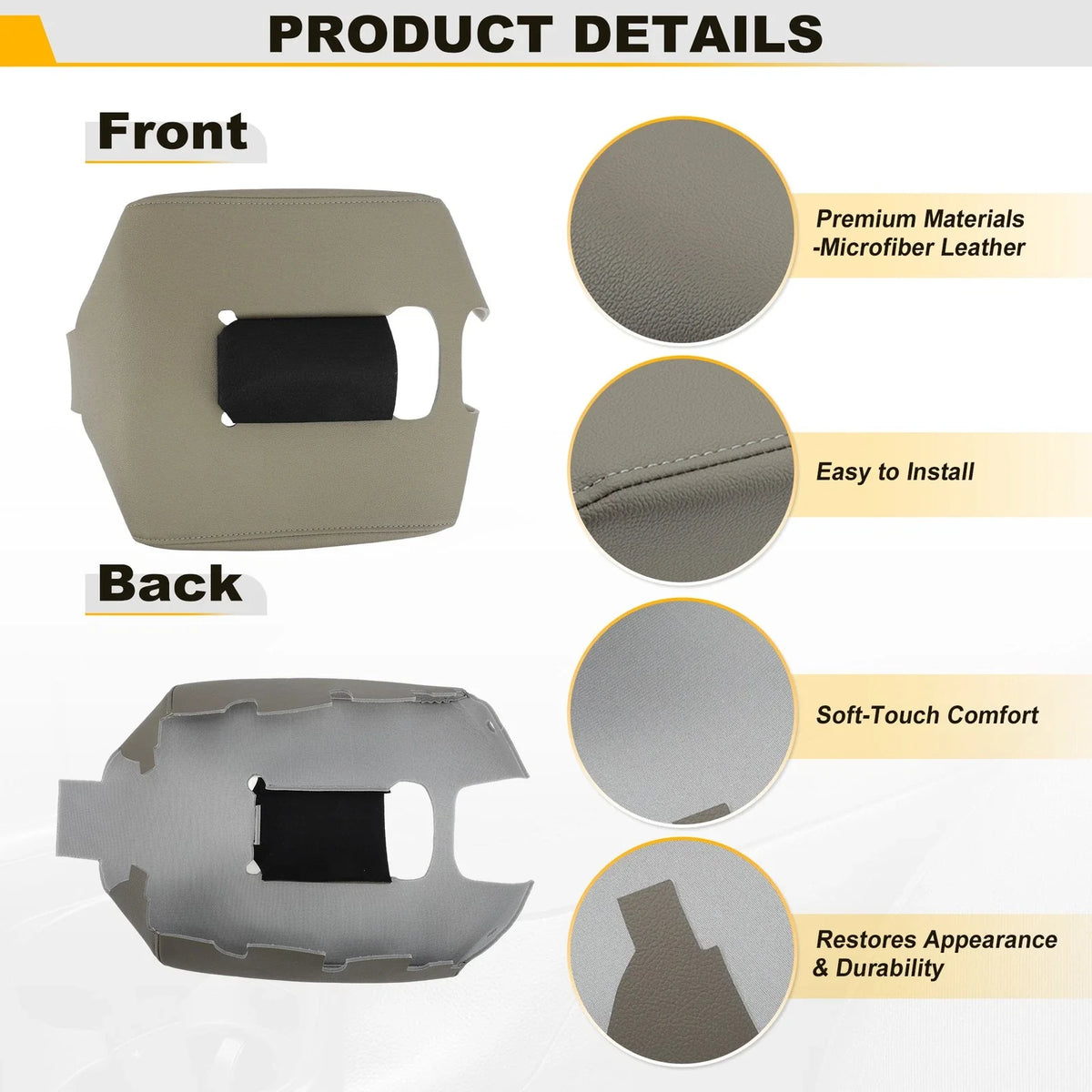 Center Console Armrest Cover for Chevy Silverado/Sierra (2014–2018) Dune Tan