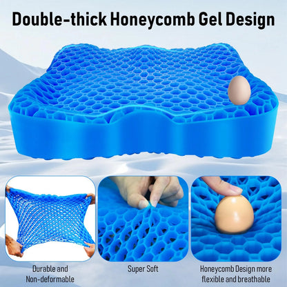 Cooling Gel Seat Cushion for Cars (Breathable Honeycomb Design)