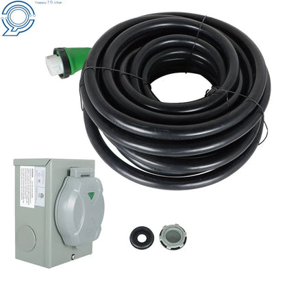 50 Amp Generator Cord & Power Inlet Box for NEMA 14-50P/SS2-50R