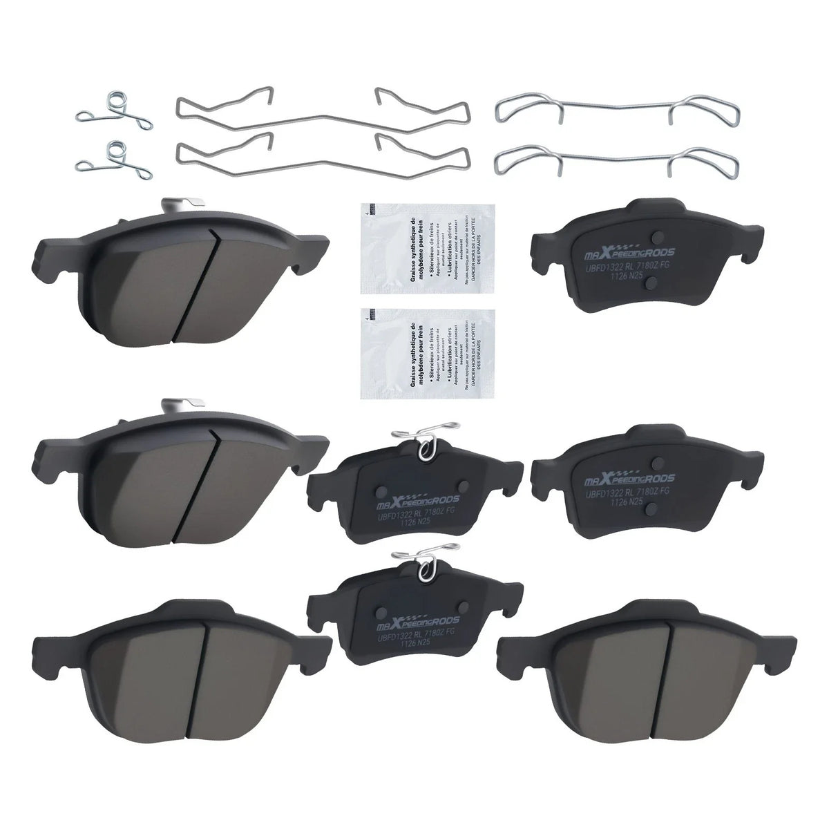 8pcs Ceramic Brake Pads Kit for Volvo C30 C70 S40 V50 (2004–2013) D1044