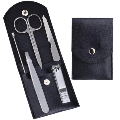 5-Piece Travel Manicure Set for Professional Use (Black)