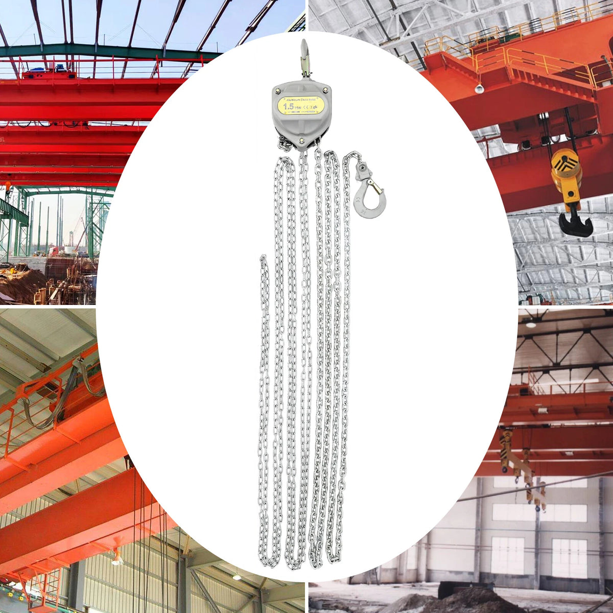 1.5 Ton Hand Chain Hoist with 6m Chain for Manual Lifting (No Specific Years)