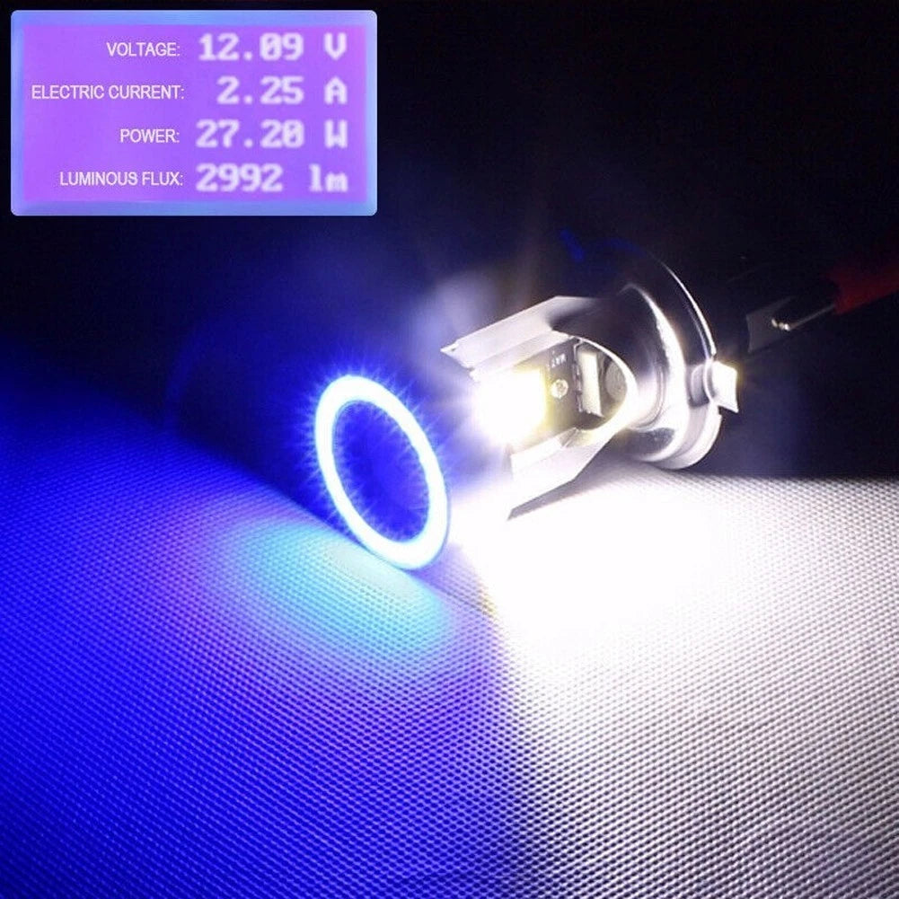25W H4 HB2 9003 Motorcycle LED Headlight Kit Hi/Lo Bulb with Angel Eyes
