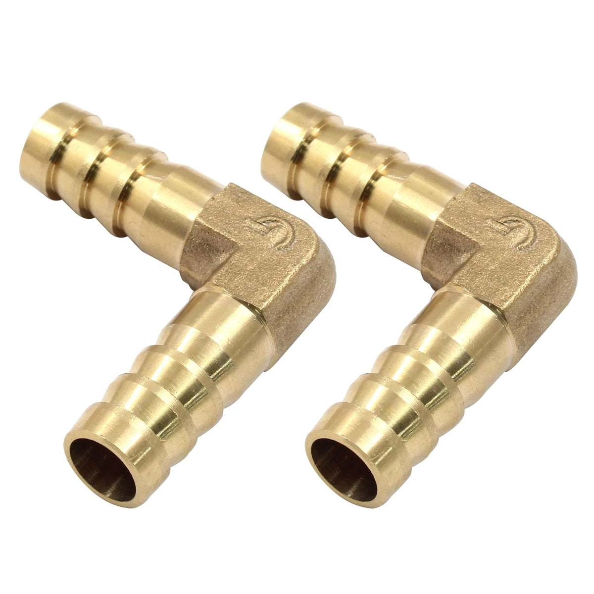 2X 3/8" Hose Barb Fitting 90 Degree Elbow for Automotive Applications