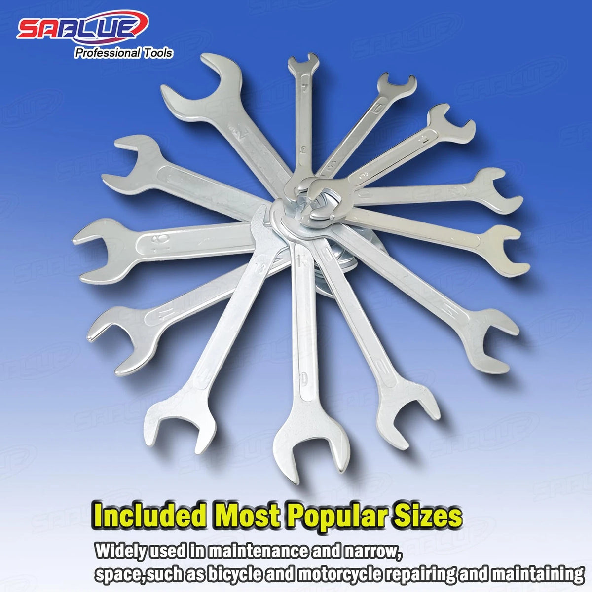 13-Piece Metric Super-Thin Open End Wrench Set (7mm to 24mm)