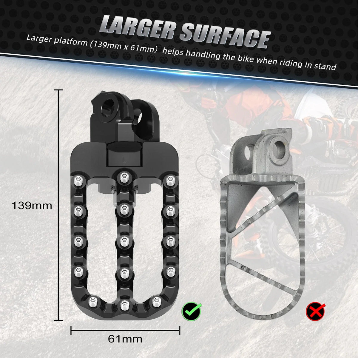Enlarger Foot Pegs for KTM 690 Enduro R (2026)
