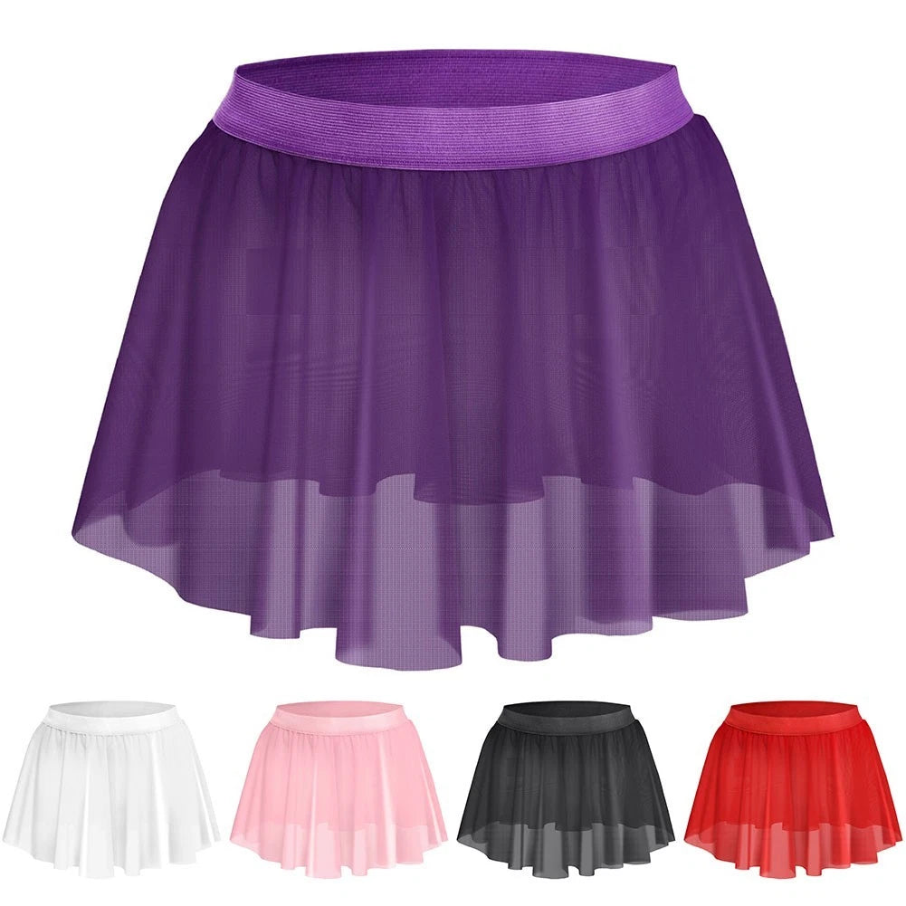 Sissy Skirt for Men - Sheer Lace Mesh Pleated Short Skirt