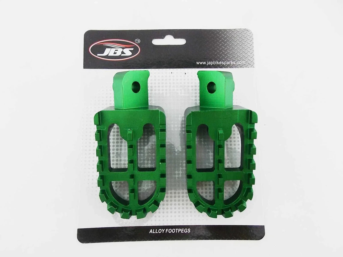 CNC Billet Alloy Foot Pegs for Honda XR70 (1997-2004) -  Green Footrests