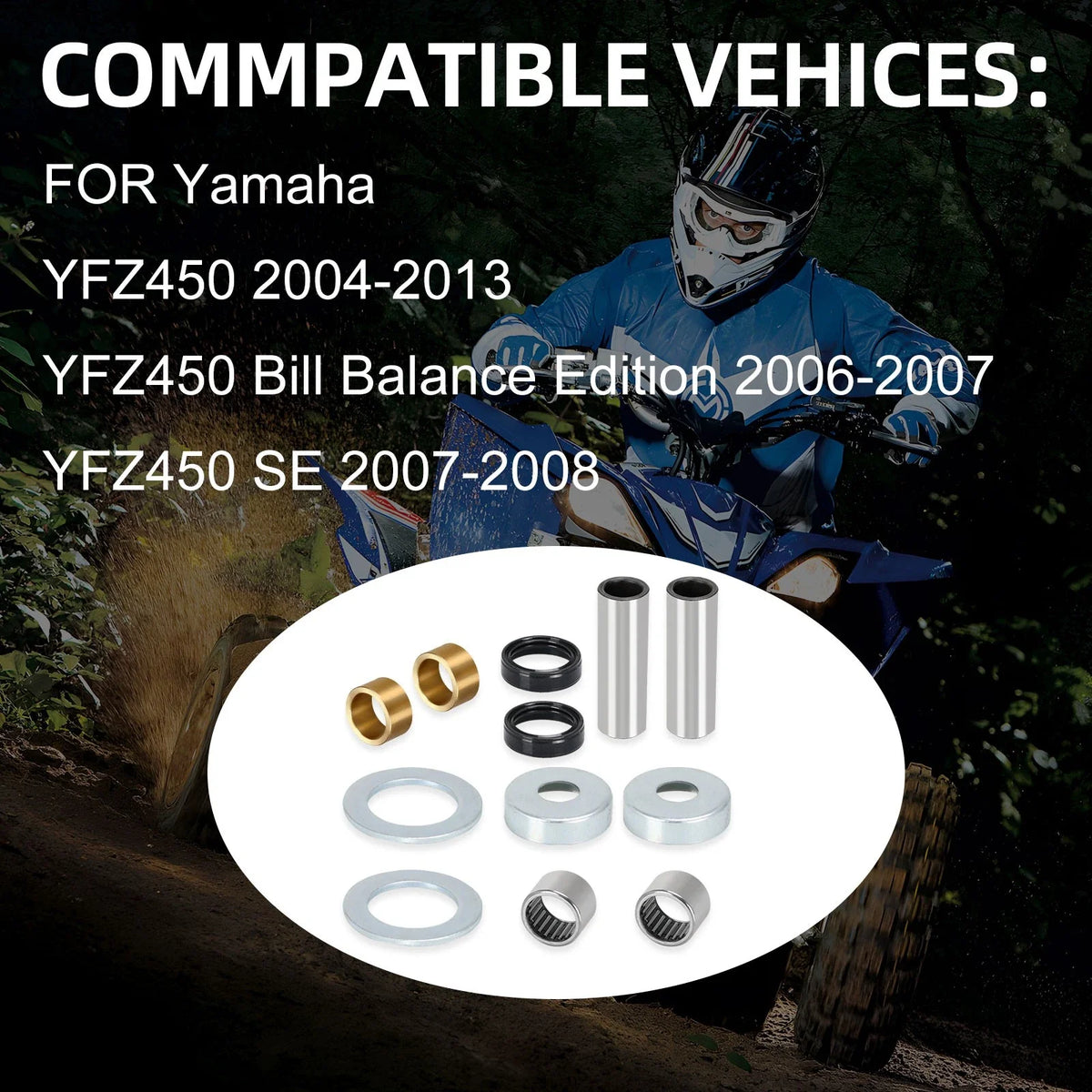 Rear Swing Arm Collar & Bushing Kit for Yamaha YFZ450 (2004–2013)