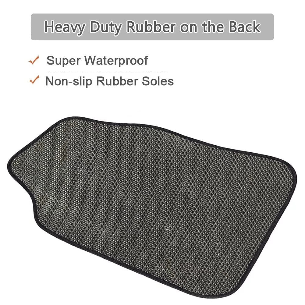 Set of 4 All-Weather Rubber Floor Mats for SUV, Truck, Van