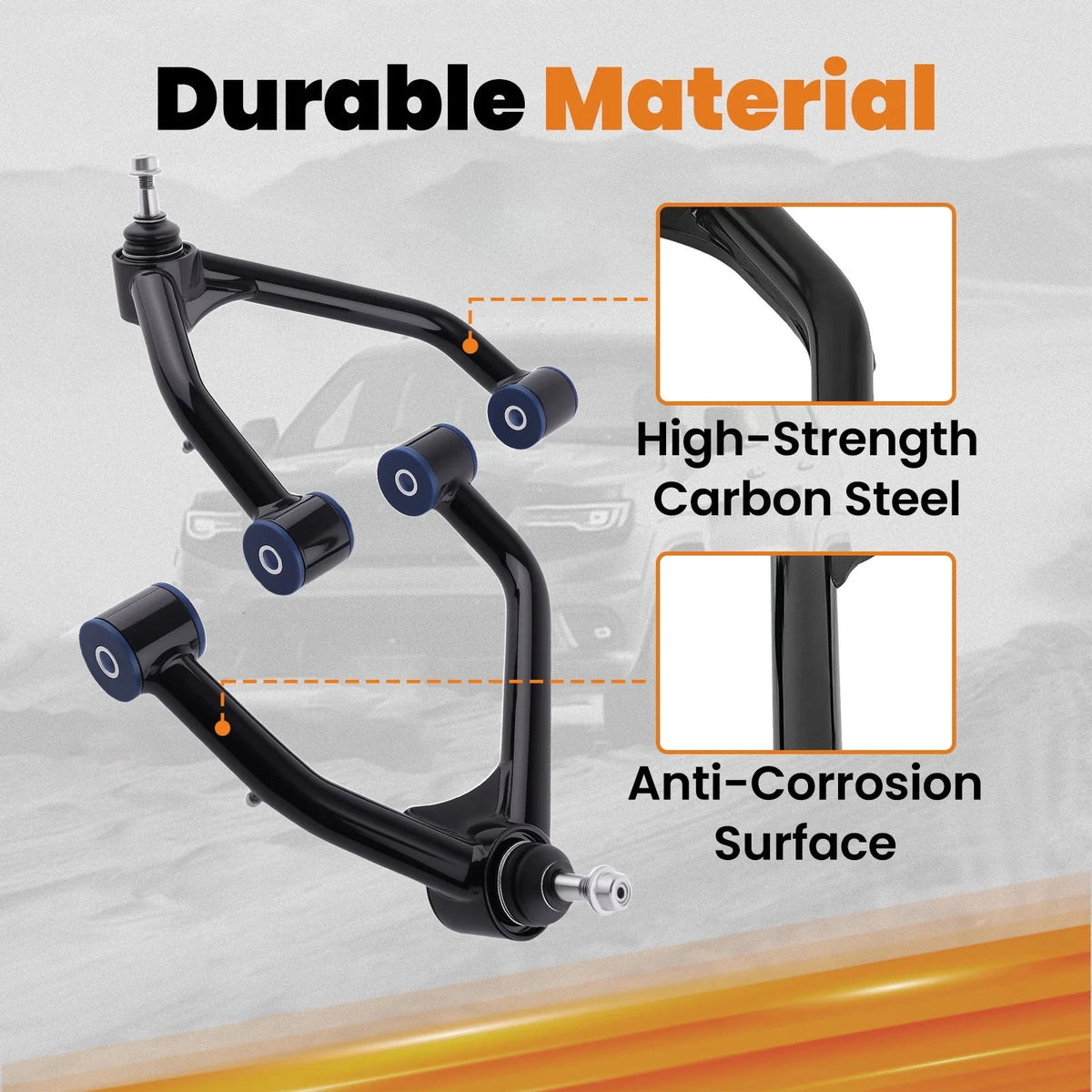 Upper Control Arms 2"-4" Lift Kit for Chevy Tahoe GMC Sierra 1500 (2007–2018)