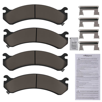 Set of 4 Front Ceramic Brake Pads for Chevy Silverado/GMC Sierra 1500 HD (2001–2006)