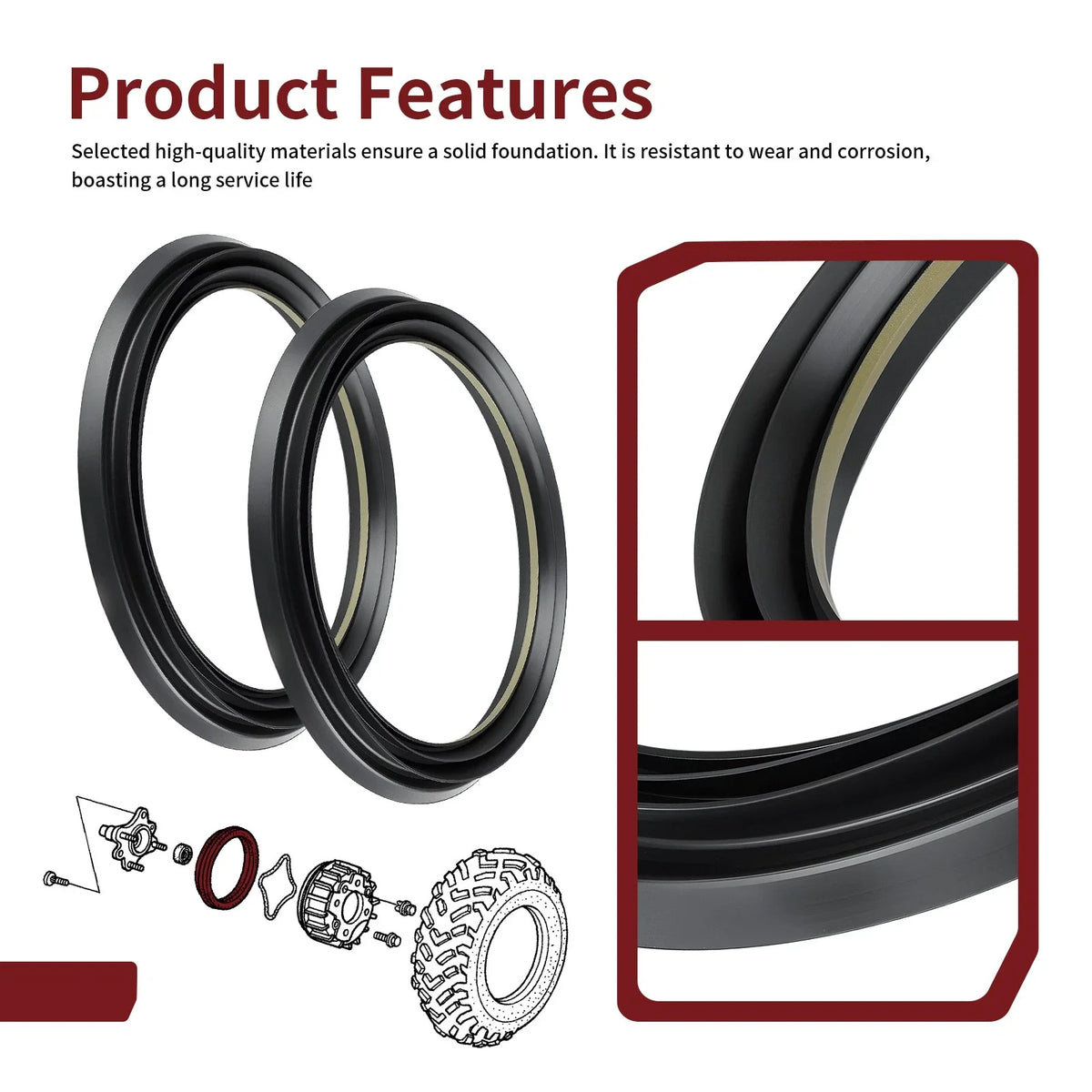 2X Front Brake Drum Seal for Honda Rincon 650 TRX650FA FGA (2003–2005) 91261-HN5-671