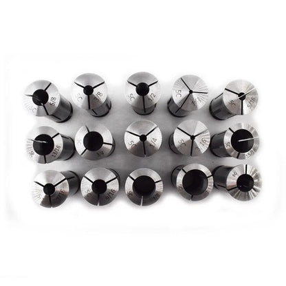 15 Pc Round Collet Set for Lathe (1/8" to 1")