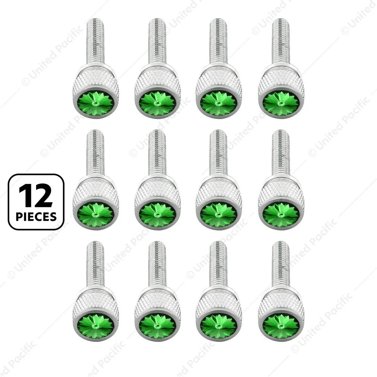 Dash Panel Screws Green Jewel Chrome Set for Kenworth (2000–2022)