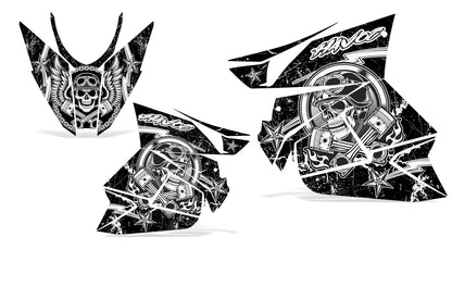 Sled Graphics Stickers Decals for Arctic Cat ProCross SnoPro (2012–2016) AC-SNOPRO-12-16-HAVOC-WHT
