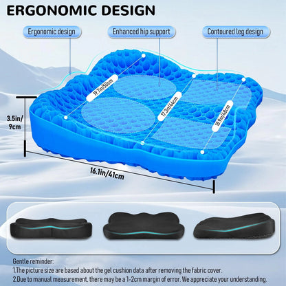Cooling Gel Seat Cushion for Cars (Breathable Honeycomb Design)