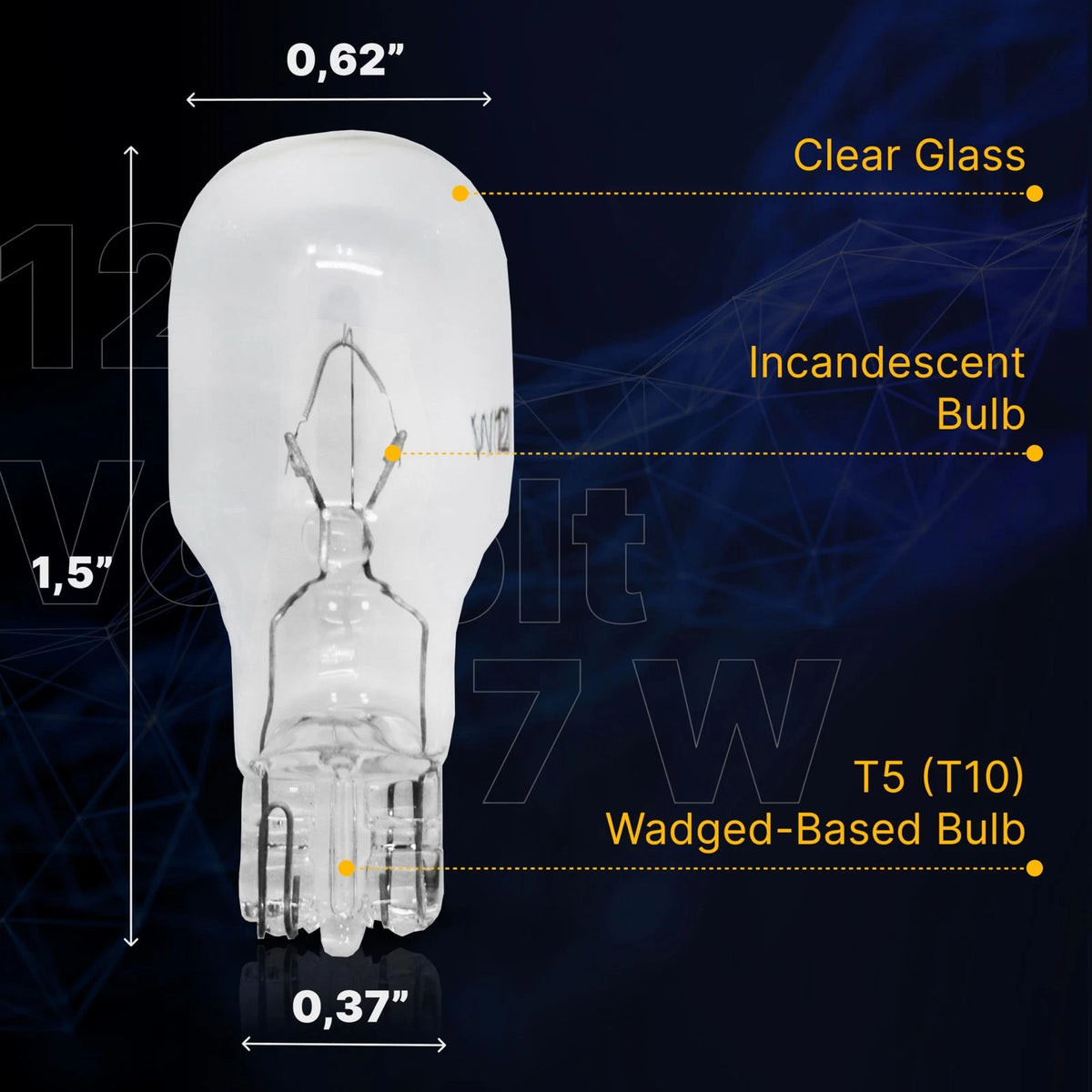 T5 Low Voltage Landscape Lights (12V, 7W) - Clear (Pack of 10)