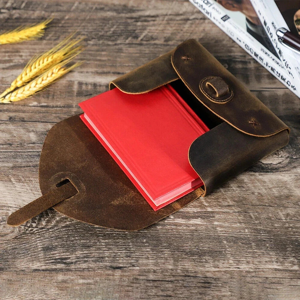 Retro Real Leather Book Cover Case for Carrying Book Bag