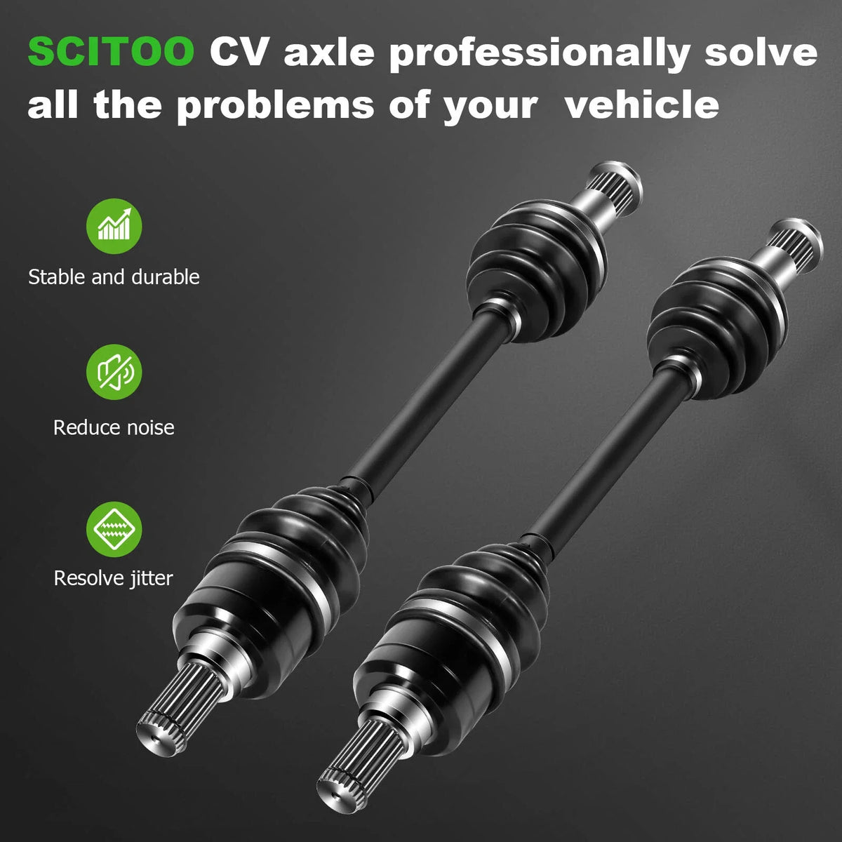 Set of 2 CV Joint Axles for Yamaha Grizzly 550 FM550 (2009–2014)