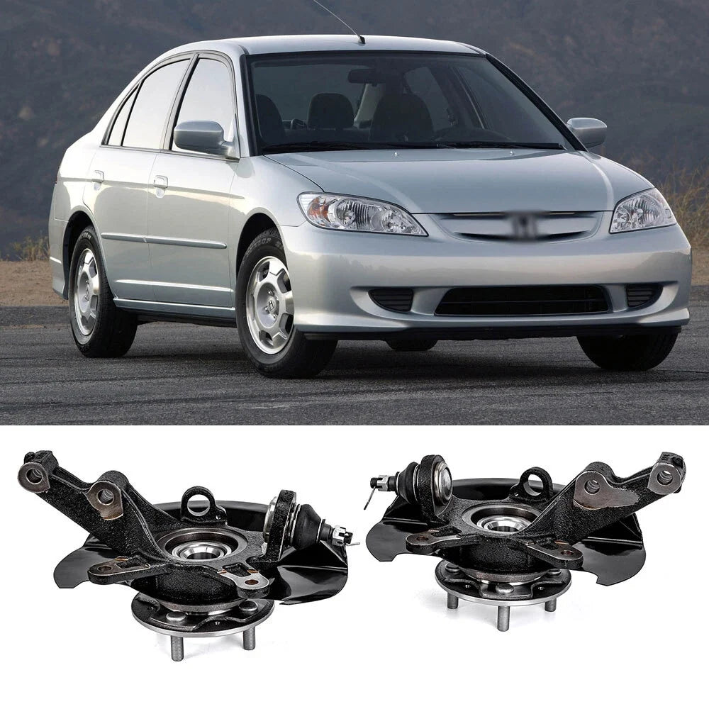 Pair Wheel Hub Bearing Steering Knuckle LH & RH for Honda Civic (2003–2005)
