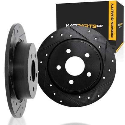 Rotor Set for Volvo XC60 (2018–2025) ALX-PAU-DF-8002-27044-CLA2, Slotted, Drilled