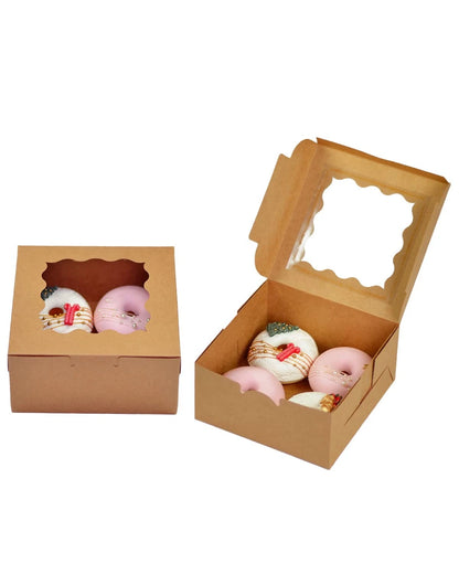 30-Pack Bakery Boxes with Window 6x6x3 inches