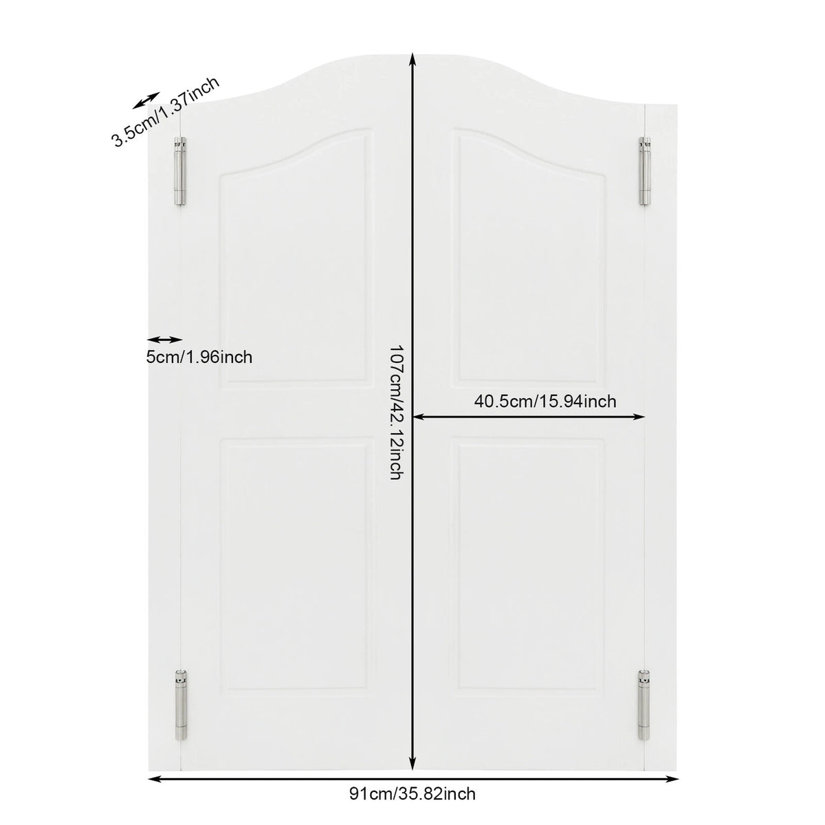 Solid Wood Partition Double Door for Shop Entrance (91-107cm/36-42in)