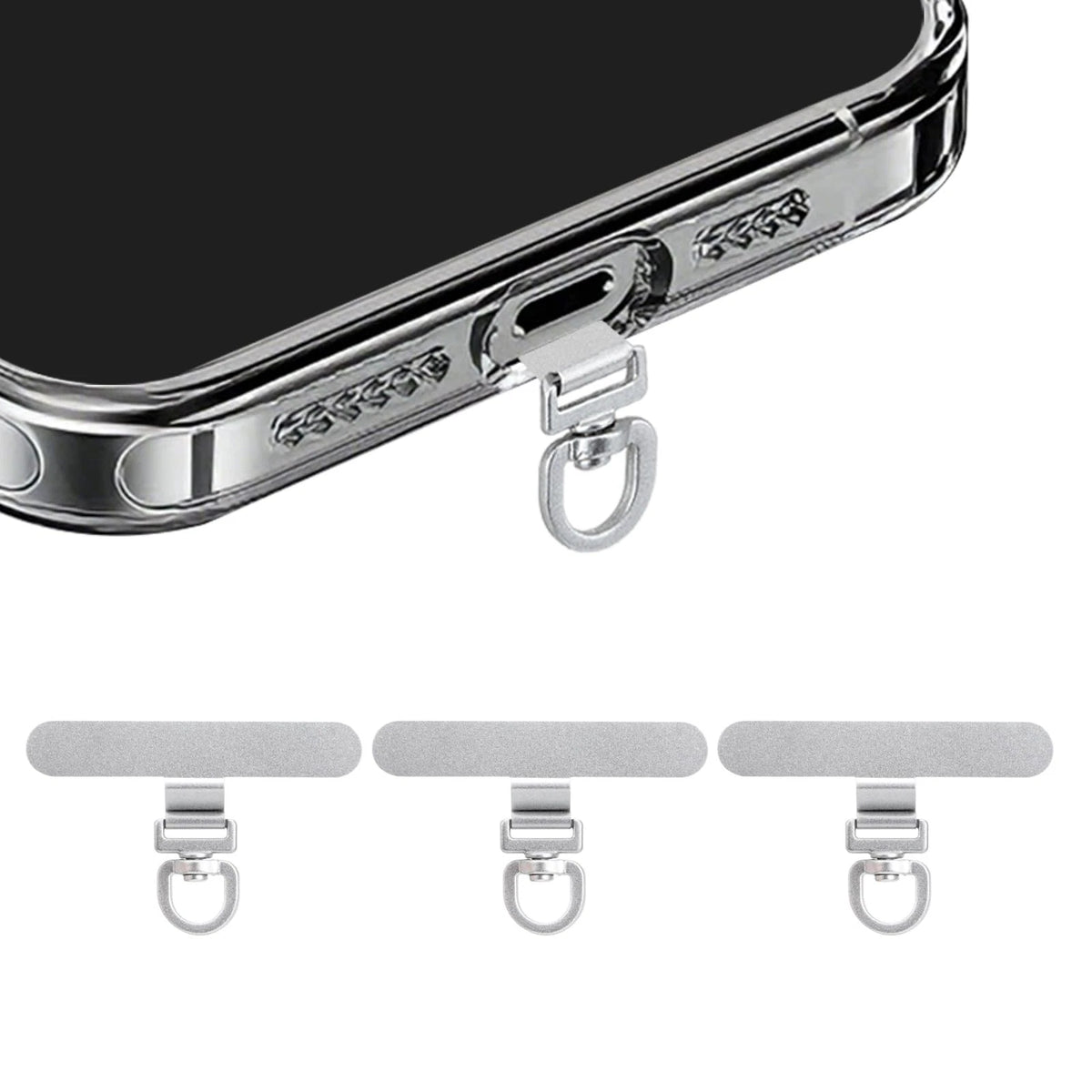 360° Rotating Stainless Steel Phone Tether Tab for Universal Use (1.89 inch)