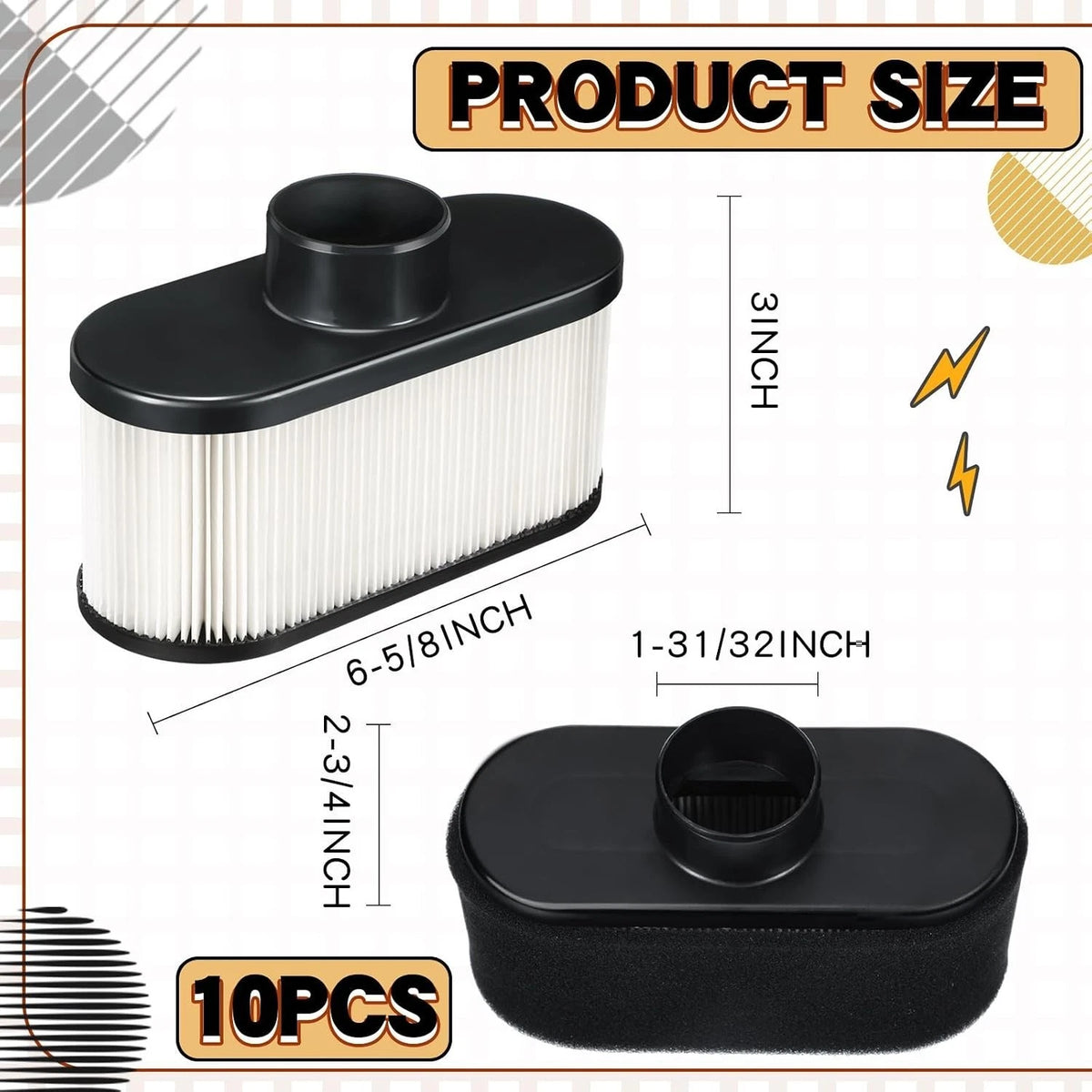 10X Easy Install Air Filter for Engine Care (Universal Fit)