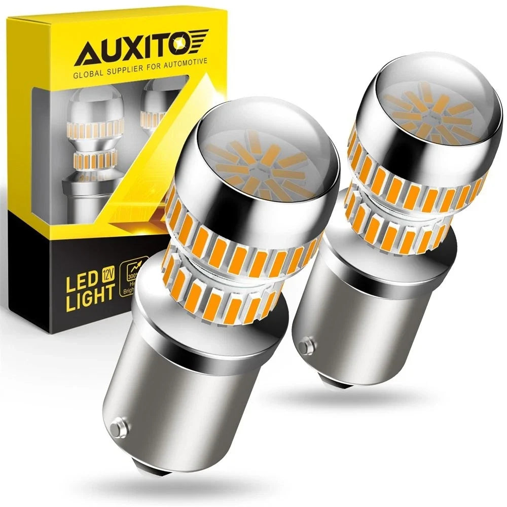 2X AUXITO 1156 Amber LED Tail Brake Turn Signal Bulbs for