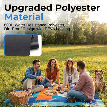 Extra Large Picnic Blanket 60" x 80" Waterproof Outdoor Mat