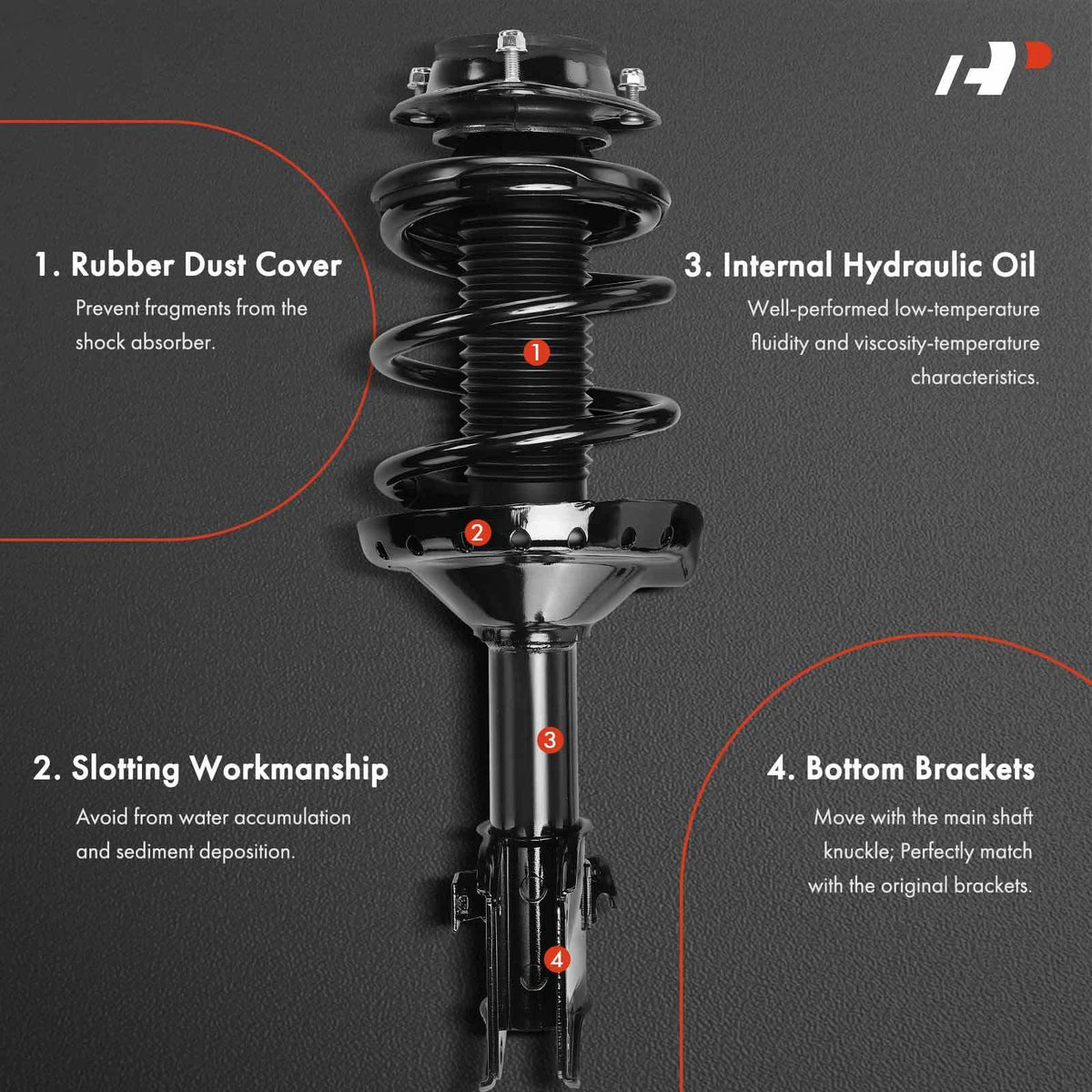Front Strut w/ Coil Springs for Subaru Impreza (2004–2007) 18920495, 1333458L, 1333458R