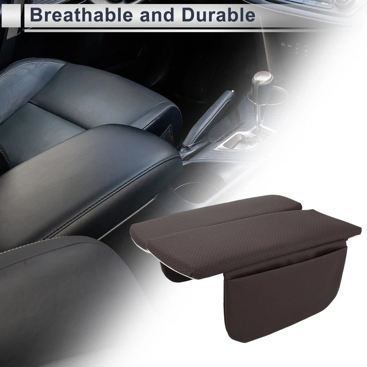 Center Console Cover with Storage Bag for BMW X5 (2019–2024) Dark Brown