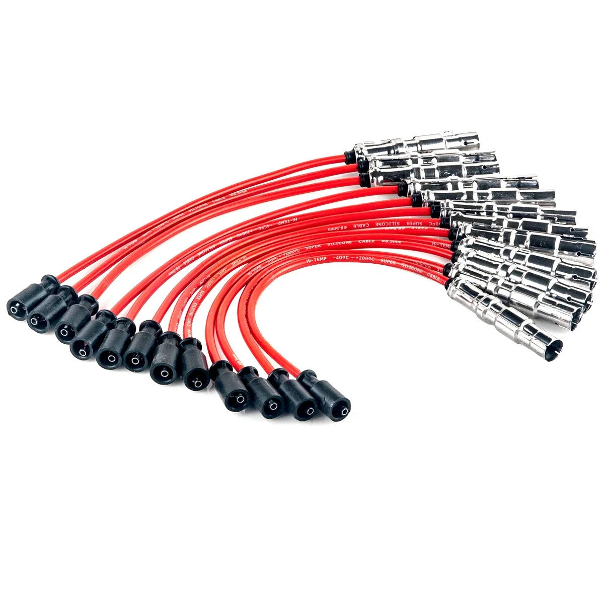 12PCS Red Spark Plug Wires for Mercedes Benz C-Class ML SLK (2001–2008) 1121500218