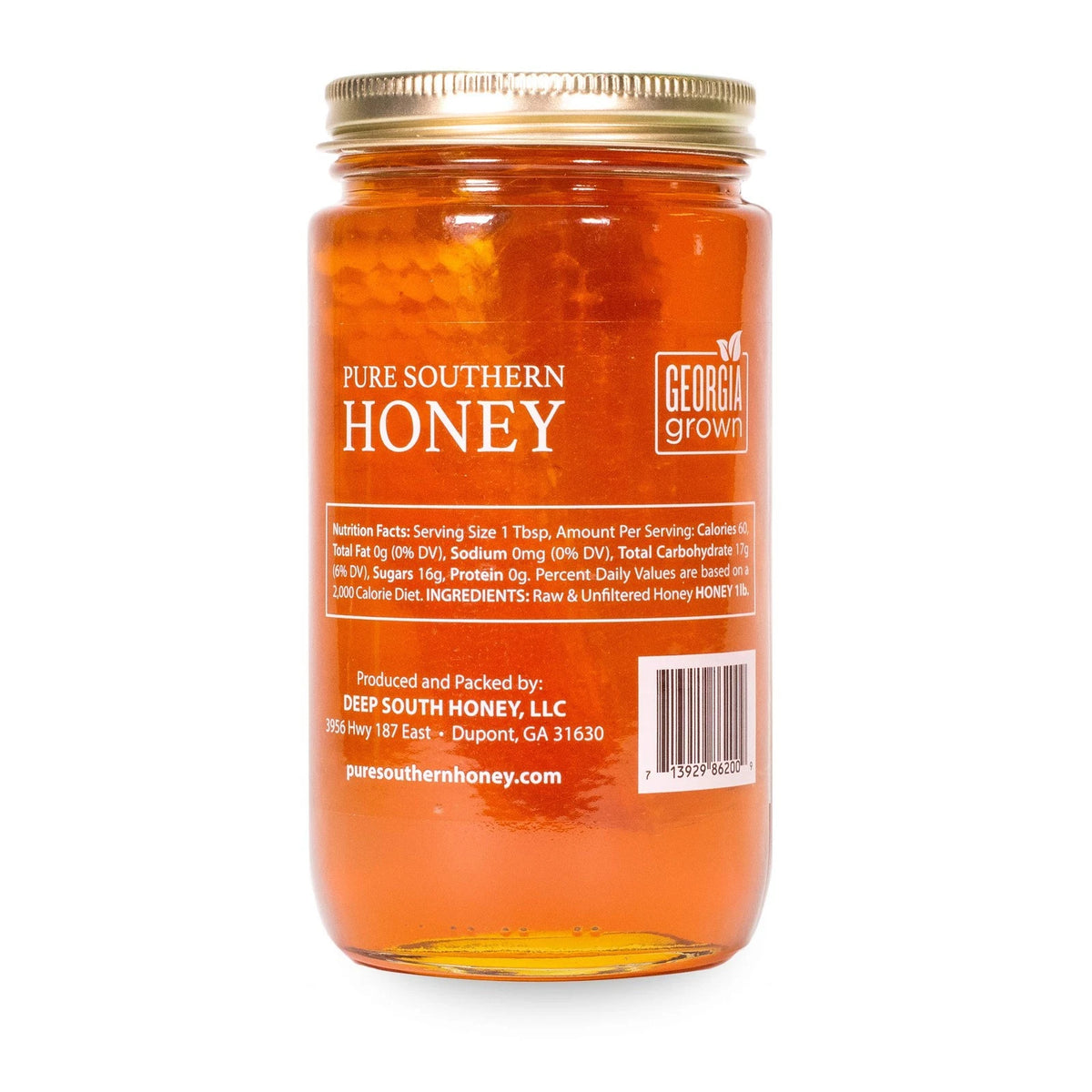 100% Raw Unfiltered Honey with Honeycomb 16 Ounce (Pack of 1)