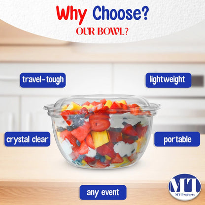 32 oz Clear PET Plastic Salad Container with Lid - Pack of 15