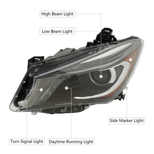Xenon Headlight Assembly Left for Mercedes-Benz CLA-Class (2014–2016) A1179065600, A1179066800