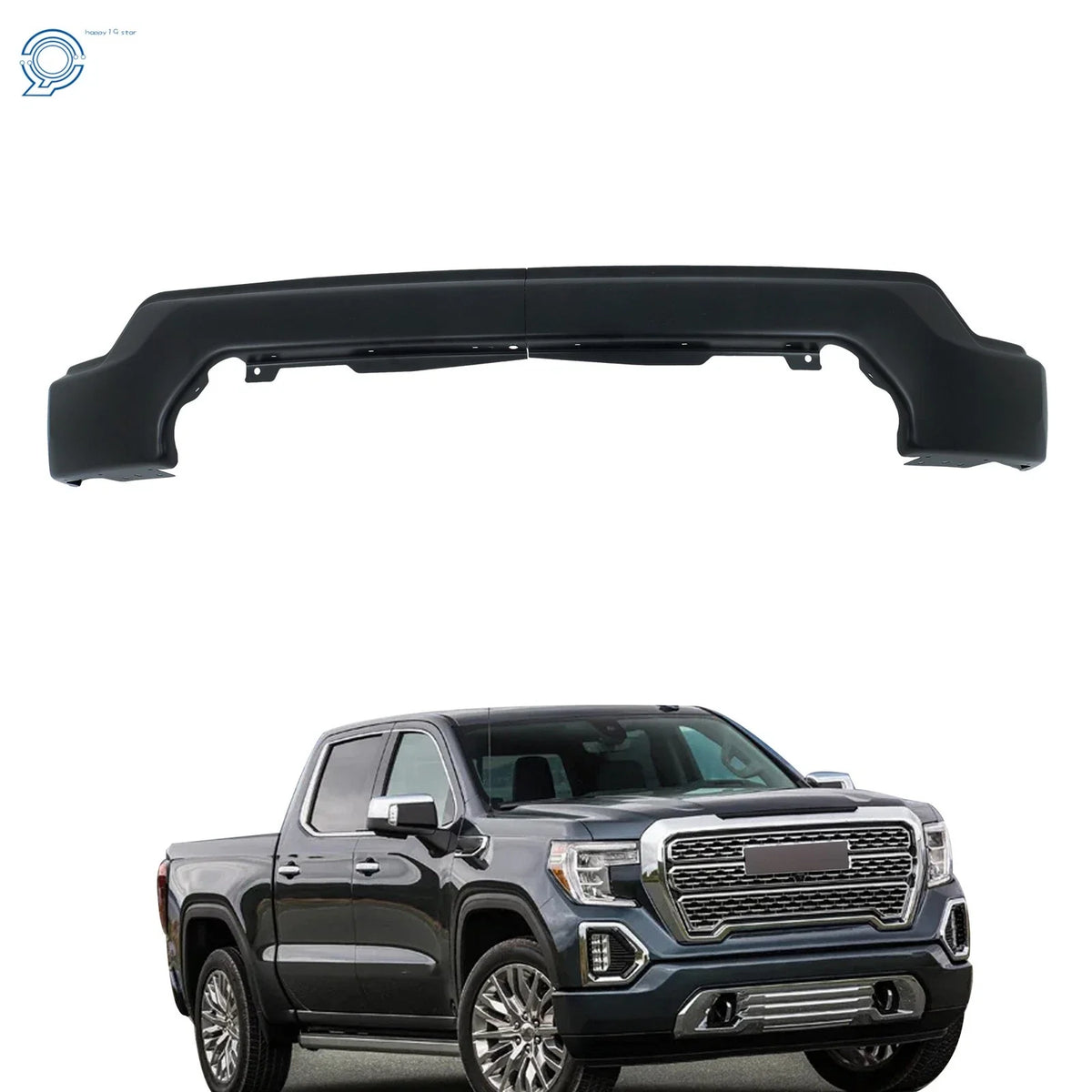Black Steel Split Front Bumper for GMC Sierra 1500 (2019–2021)
