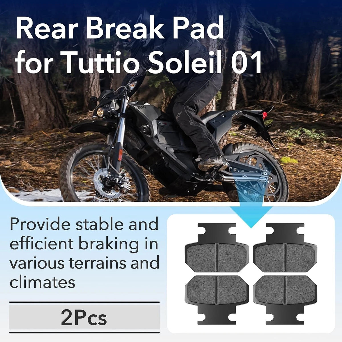 2 Pair of Rear Brake Pads for Tutto