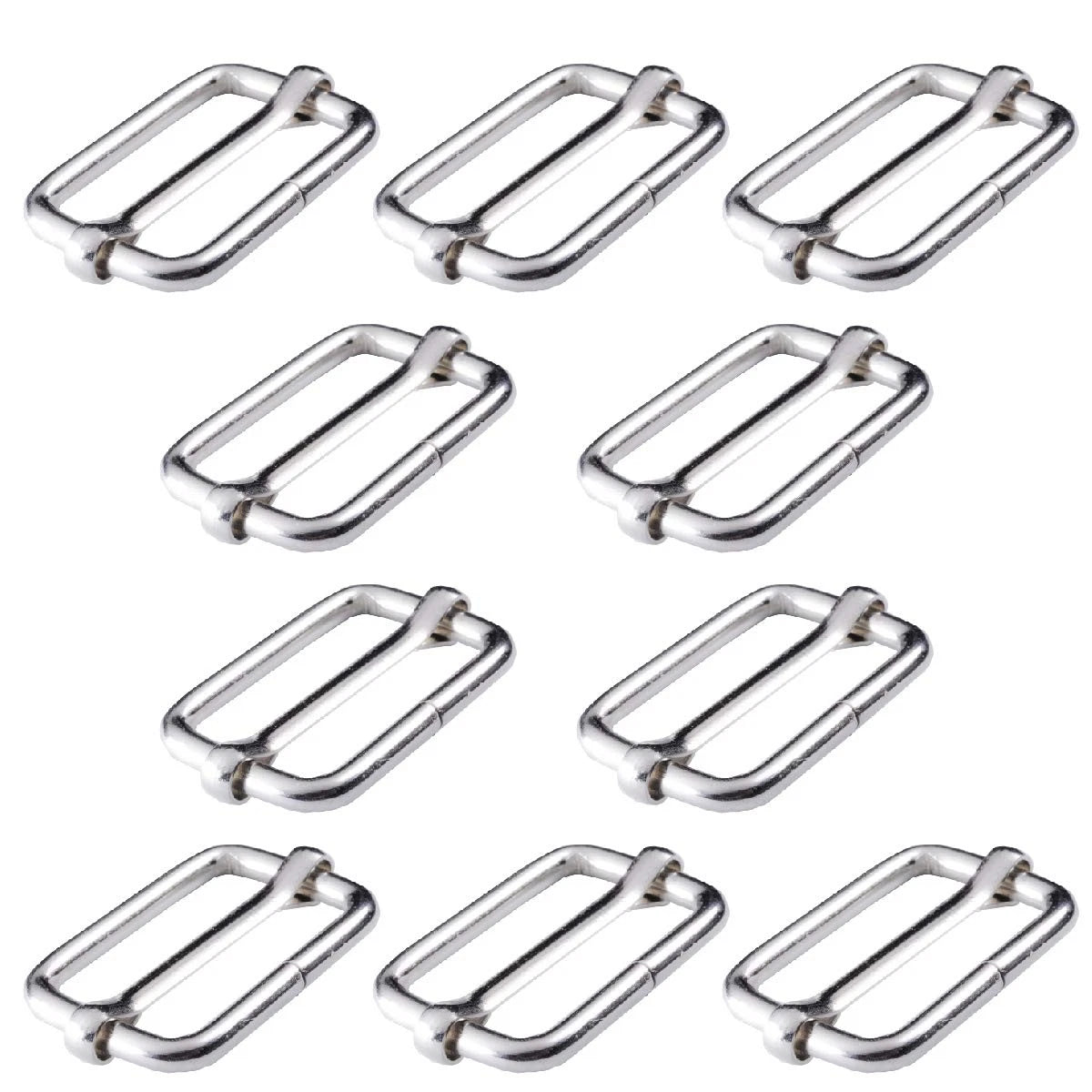 Set of 10 Adjustable Slide Buckles 1 Inch Triglide for Automotive Use