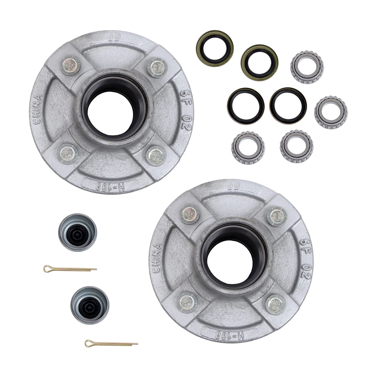 2X Hot Dipped Galvanized Trailer Hubs for 4 Lug (BCK36883K)