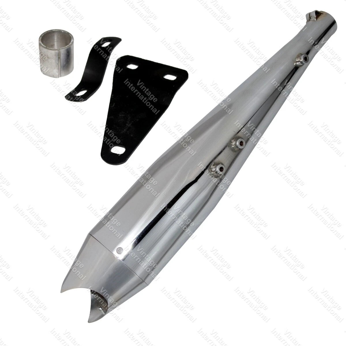 Dolphin Silencer & Bracket Adapter Chrome for Royal Classic Enfield 350cc