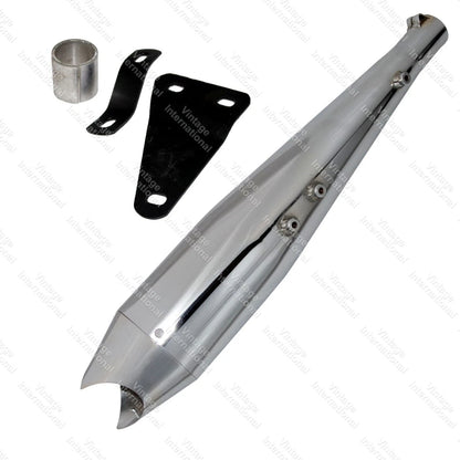 Dolphin Silencer & Bracket Adapter Chrome for Royal Classic Enfield 350cc